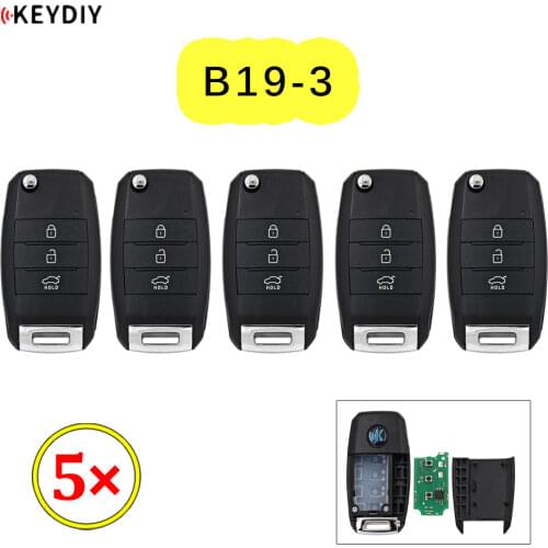 5pcs/lot KEYDIY B series B19-3 3 button universal KD remote control for KD200 KD900 KD900+ URG200 KD-X2 mini KD for KIA style