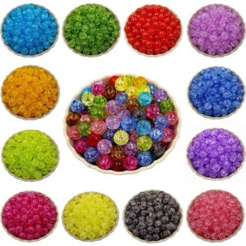 50PCS 8mm Crackle bead Loose Spacer Beads DIY Jewelry Accessories Necklace Bracelet Making Wholesale