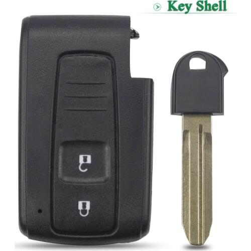 Bilchave 10pcs 2 Buttons Remote Car Key Shell For Toyota Prius 2004-2009 Yaris Auris Key Car With Uncut TOY43 Blade Replacement