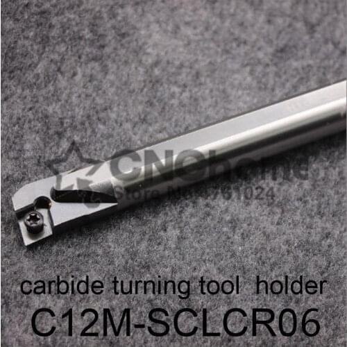C12M-SCLCR06, carbide turning tool holder diameter 12mm length 150mm use tungsten insert