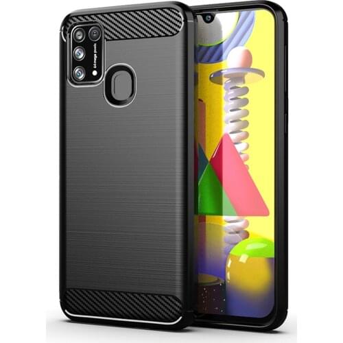 For Samsung Galaxy F41 Case Luxury Carbon Fiber Skin Full Soft Silicone Cover Case For Samsung M21S M21 S Phone Cases