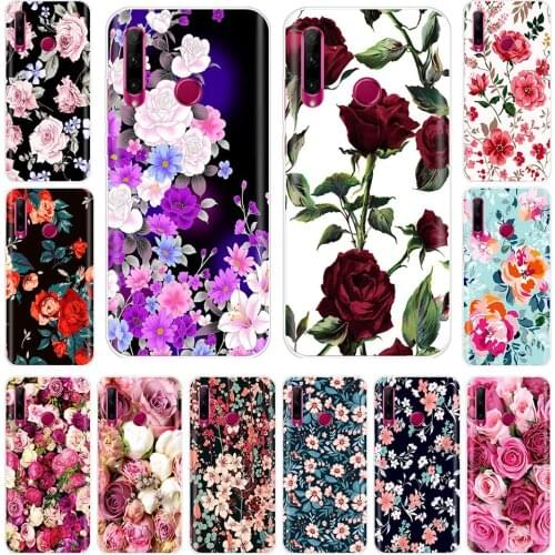 For Honor 20 Lite Phone Case On Huawei Honor 20 Lite Colorful Flowers Back Cover Bumper Etui Coque Silicone Tpu Soft Protection