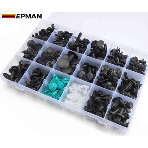 EPMAN 299pcs 18 Sizes Car Body Push Pin Rivet Clip Fastener Mud Moulding Trim Plastic EPSLK299F