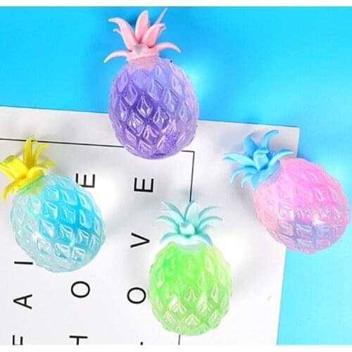 Interactive Soft Toy Gift for Kids Toddlers Pressure Release Vent Ball Toy Practical Joke Toys Miniature Pineapple Toy