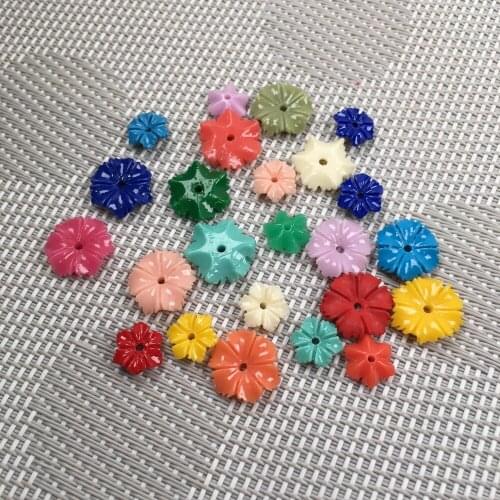 Synthetic Coral engraving Flower shape Punch loose beads isolation bead for Jewelry making DIY necklace bracelet accessories