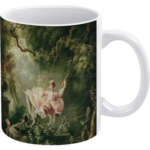 Jean-Honore Fragonard-The Swing , 18th Century White Mug To Friends and Family Creative Gift 11 Oz Mug Coffee Ceramic Mug Boy Bo