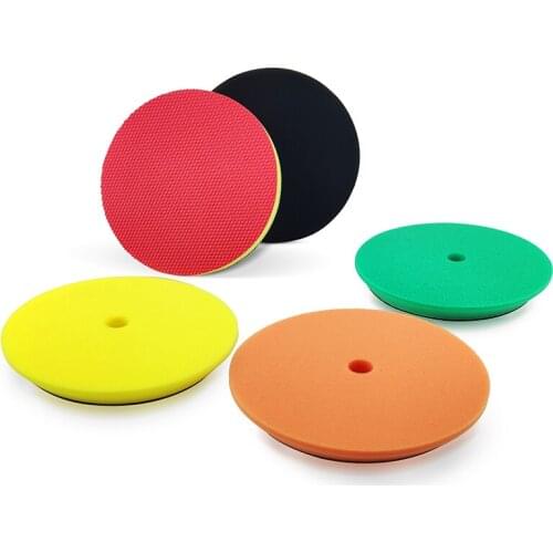 Marflo 150mm 5Pcs/Set Abrasive Sponge Buffing Pad Kit With Round Hole 6Inch Clay Bar Polishing Pads Auto Detailing Tools