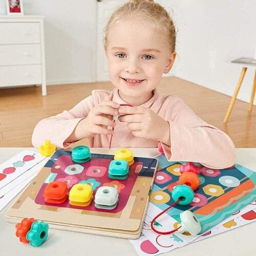 T5EC Childrens Cute Wooden Blocks Multiple Shaped Blocks Toy Portable Educational Toys Improve Intelligence Educational Toys