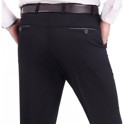 Spring and Autumn new men casual straight plus size pants men trousers high waist trousers