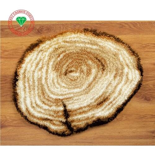 Wooden Surface Carpet embroidery 3D Latch Hook Rug Kits DIY Needlework Crocheting Rug Yarn Cushion Mat Decor Embroidery Carpet