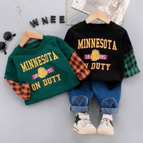 New Children Clothes Spring Autumn Baby Boys Printe Cartoon T-shirt Jeans Pants 2Pcs/Sets Infant Kids Fashion Toddler Tracksuits