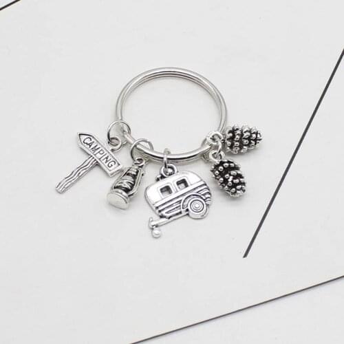 New Camping Trailer Keychains, Wagon Camping Keychains, Outdoor Nature, Vacation Keychains
