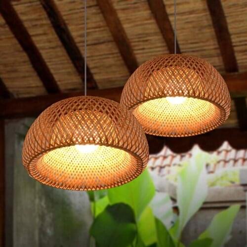 Bamboo Craft Pendant Lantern Lanterns Southeast Asian Restaurant Aisle Chandelier Living Tea Room Japanese Pendant Lights