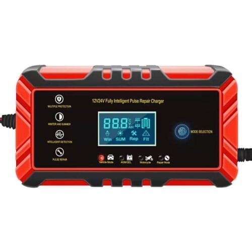 Fully Automatic Car Battery Charger 12/24V 8A Pulse Repair LCD Charger for Car Motorcycle Lead Acid Battery Agm Gel Wet Battery