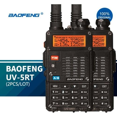 2Pcs BF UV 5RT Walkie-Talkies Handheld Radios рация 5W Comunicador NEW Baofeng UV-5rt Dual Band Ham Radio hf Transceiver 2020