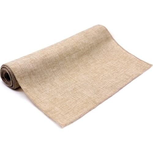 Modern Table Runner Gray Khaki Rustic Imitation Linen for Home Birthday Party Christmas Decorations Camino De Mesa Navidad Decor