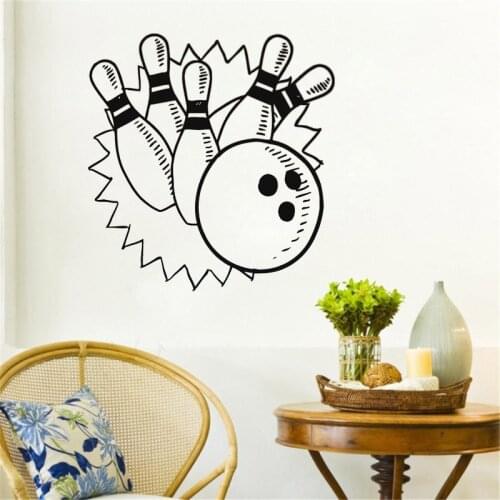 Bowling Games Wall Sticker Home Decor Art Interior Design Vinyl Sport Wall Decals Kids Children Room Decoration Wallpaper