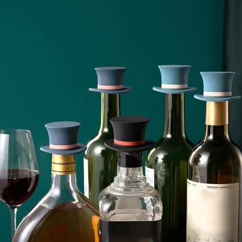 Wonderlife Wine Bottle Stopper For Champagne Hat Decorative Home Bar Stopper Cover Cap Rubber Funny Beverage Soda Wine Corks