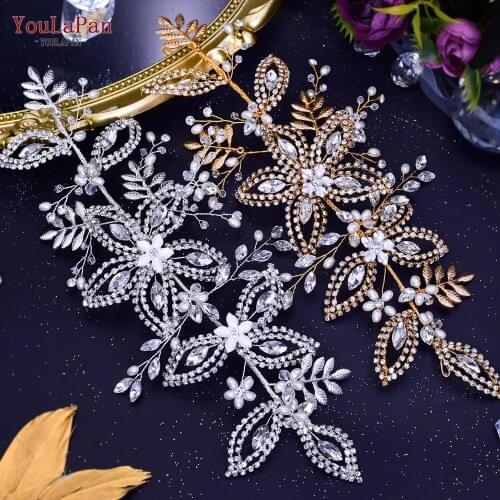 Youlapan HP305 Rhinestones Bridal Headwear Elegant Bridal Headband For Women Tiara Flower Wedding Crown Crystal Hair Jewelry