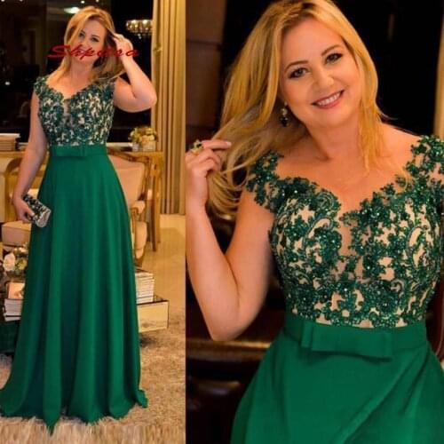 Green Lace Mother of the Bride Dresses for Weddings Plus Size Elegant Formal Godmother Groom Dinner Dresses