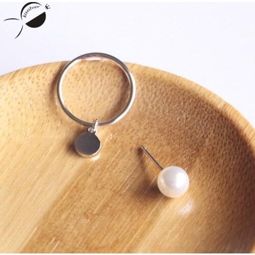 Freshwater Pearls Earrings 925 Sterling Silver Jewelry For Women Circle Earring Fashion Female Accessories Jewelry Stud Earrings