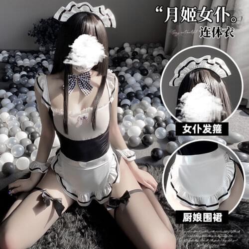 Women Sexy Lingerie Maid Roleplay Costumes School Girl Lingerie Cosplay Uniform Lolita Sleepwear Servant Bodysuit Underwear Set