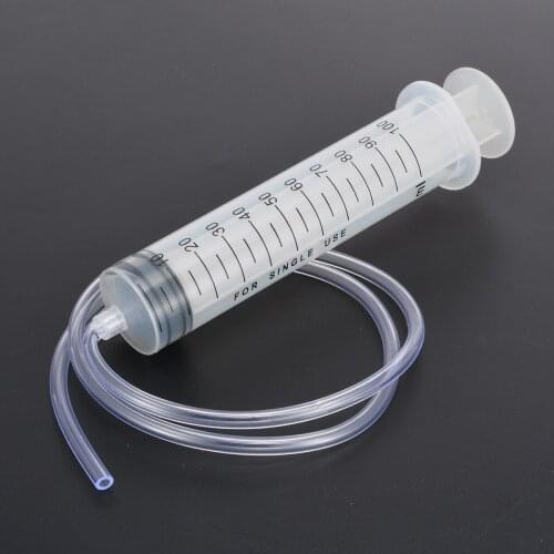 1pc New Large Plastic Syringe Capacity 100ml With 80cm Flexible Clear Tubing For NutrientT Measuring Supplies