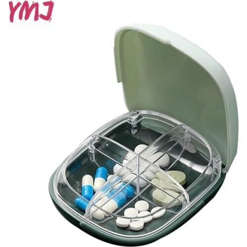 1PCS 4 Grids Portable Pill Box Light Luxury Style Flip Pill Case Dispenser Medicine Boxes Dispensing Small Jewelry Storage Box