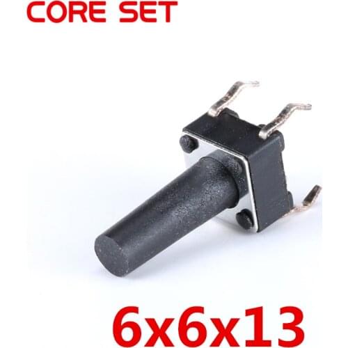 100PCS/Lot 6x6x13MM 4PIN Tactile Tact Micro Switch Touch Button Self-reset Button 6*6*13mm keys button DIP