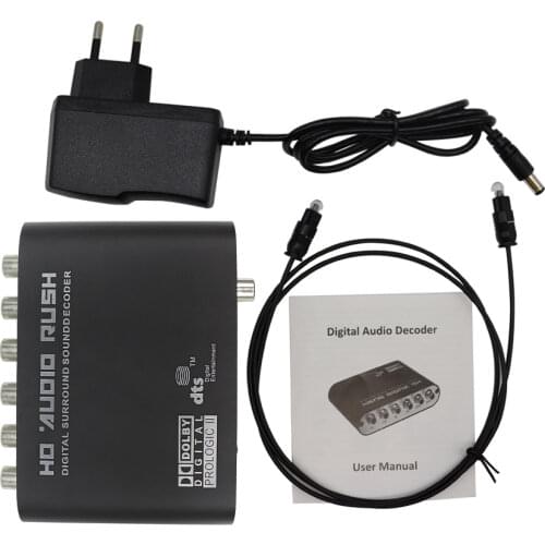 5.1 CH Audio Decoder Spdif Coaxial to RCA DTS AC3 Optical Digital Amplifier Analog Converter Amplifier HD Audio Rush