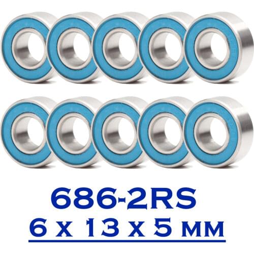 686-2RS Bearing ABEC-3 ( 10 PCS ) 6x13x5 mm Miniature 686RS Ball Bearings 618/6RS Blue Sealed 686 2RS Rulman