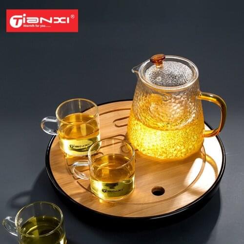 TIANXI Bamboo Tea Tray Kung Fu Tea Set with Drain Rack Chinese Tea Cup Ceremony Tools Tea Set Tray Tea Ceremony Accessories