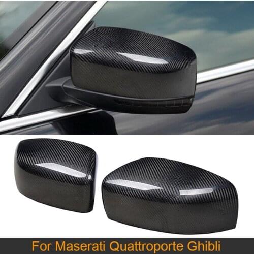 Carbon Fiber Car Auto Review Mirror Cover for Maserati Quattroporte Ghibli S Q4 GTS Sedan 4 Door 2013-2016 Add On