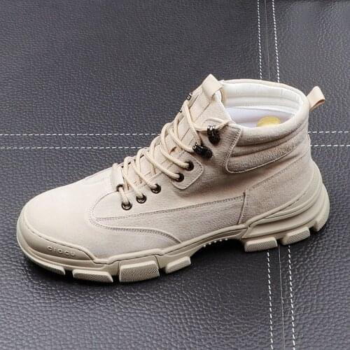 CuddlyIIPanda Men Fashion Casual Cow Suede Ankle Boots Male Spring Autumn Thick Bottom Youth Trending Leisure Boots Botas Hombre