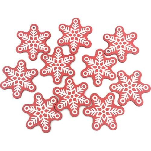 10PCS Wooden Snowflake Shapes Cutouts Craft Embellishment Gift Tag Wood Ornament for Weding Christmas Home DIY