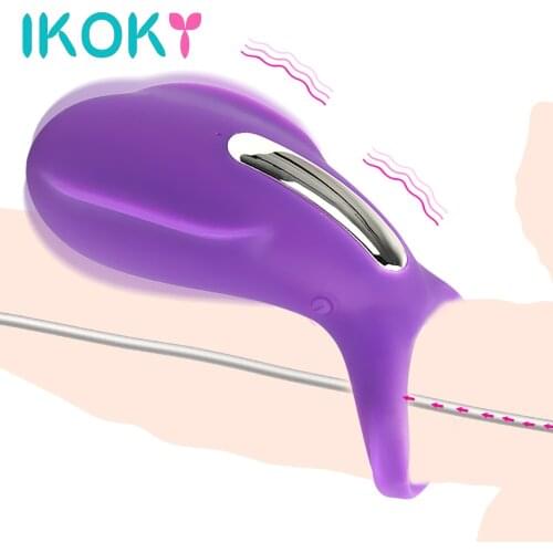 IKOKY Clitoris Vagina Stimulate Vibrator Penis Rings Sex Toys for Men Couple Cock Rings Delay Ejaculation 36 Speed
