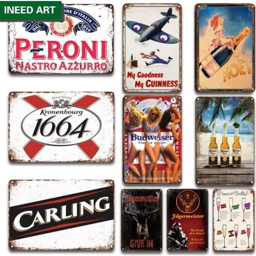 Cocktail Decorative Metal Tin Sign Vintage Home Decor Retro Beer Man Cave Wall Decoration Sexy Girls Wall Plate