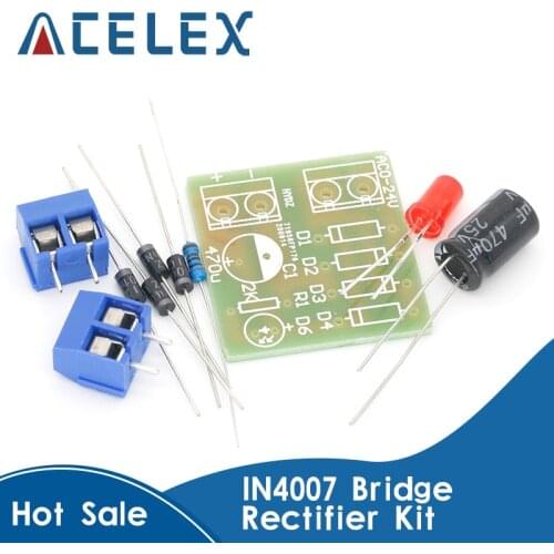 1N4007 Diy Kit IN4007 Bridge Rectifier AC DC Converter Full Wave Rectifier PCB Board KIT Parts Electronic Suite
