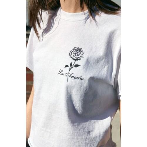 Los Angeles Rose T-Shirt 100% Cotton unisex women Fashion graphic tumblr funny grunge camisetas tshirt top tee fit Drop Shipping