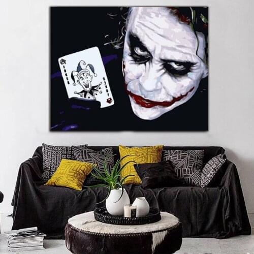 DIY colorings pictures by numbers with clown picture drawing Relief painting by numbers framed Home