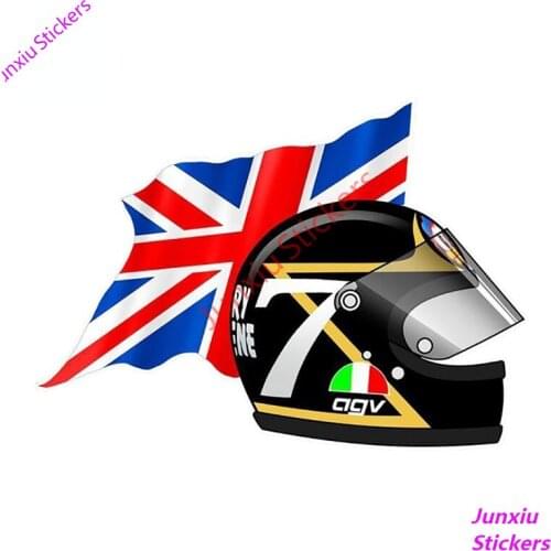 Barry SHEENE Helmet Right Flag Car Stickers Funny Car Styling Waterproof Decals Bumper Window Scratch-Proof Exterior PVC13x9cm