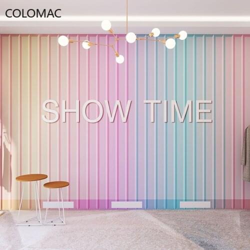 Colomac Custom Macaron Gradient Color Wallpaper Clothing Store KOL Live Studio Rainbow Mural Wall Decoration Home Drop Shopping