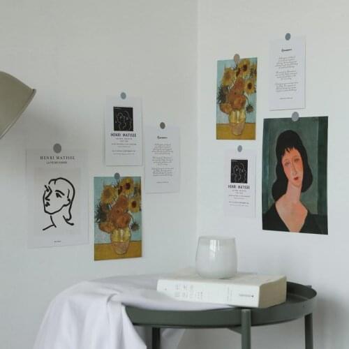 Poster 5PCS Art Style Dormitory Bedroom Bedroom Room Background Photo Small Poster Wall Decoration Items Card Wall Stickers