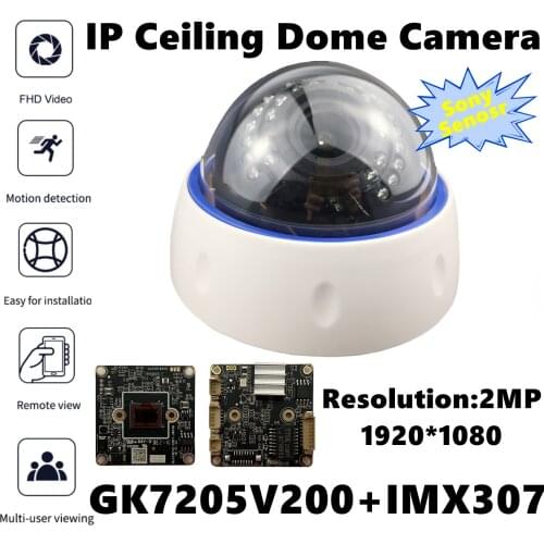 Low illumination Sony IMX307+3516EV200 IP Ceiling Dome Camera 2.8-12mm Manual Zoom 3MP 2304*1296 IRC Onvif P2P RTSP Radiator