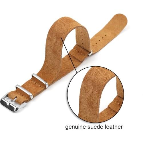 Onthelevel Soft Suede Leather Watchband Nato Strap 18mm 20mm 22mm 24mm Genuine Leather Watch Belt Wrist Band Watch Accessoeies
