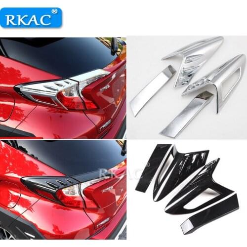 RKAC Mirror Polish/Carbon Fiber Tail Brake Light/ Lamp Decoration Trim Car-covers for TOYOTA C-HR CHR 2017 2018 Car-Styling