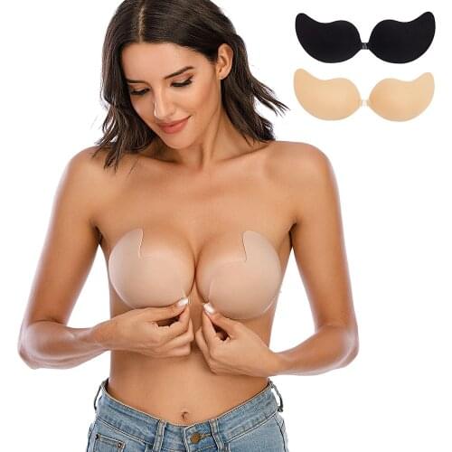 Silicone Sticky Invisible Bra Strapless Push Up Bralette Seamless Front Closure Adhesive Bars Nipple Cover Underwear