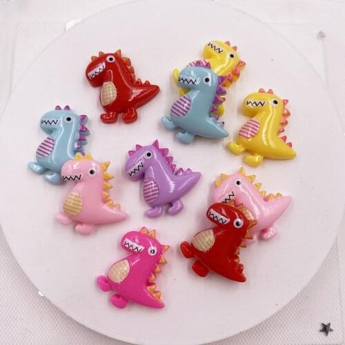 Resin Lovely mix Colorful mini Dinosaur Flatback Cabochon stone 100PCS scrapbook DIY Decor home figurine Crafts OF715*10