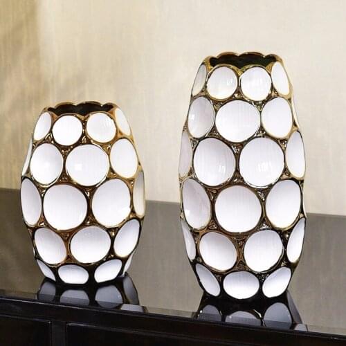 Modern Vase Decoration Living Room Flower Arrangement Creative Simple Ceramic Dried Flower Soft Decoration Simulation Floral