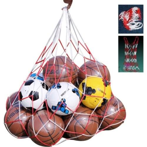 1pcs Portable Soccer Mesh Bag 10 Balls Carry Case Volleyball Football Basketball Net Outdoor Sports Equipment